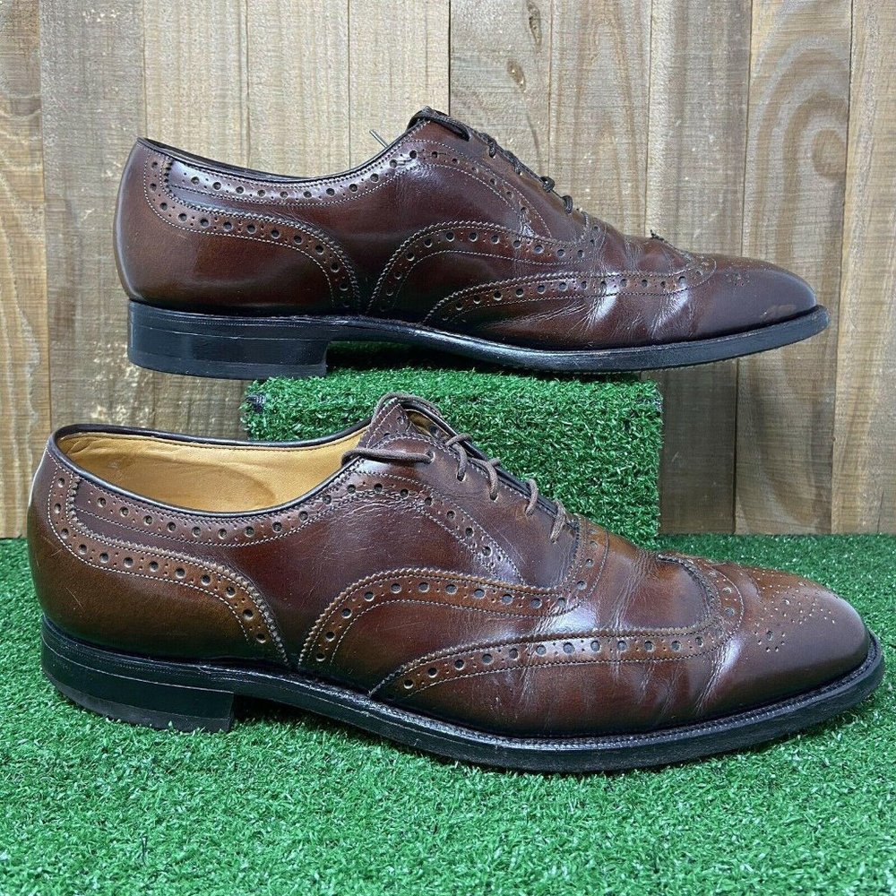 Johnston Murphy Aristocraft USA Burgundy Wingtip Oxfords Men's SZ 9.5